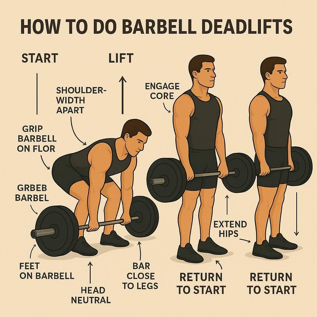 a man lifting weights with text overlay