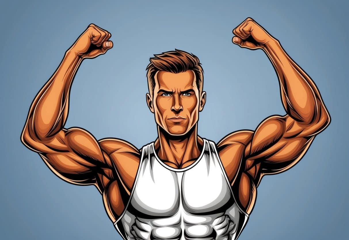 a man flexing his muscles